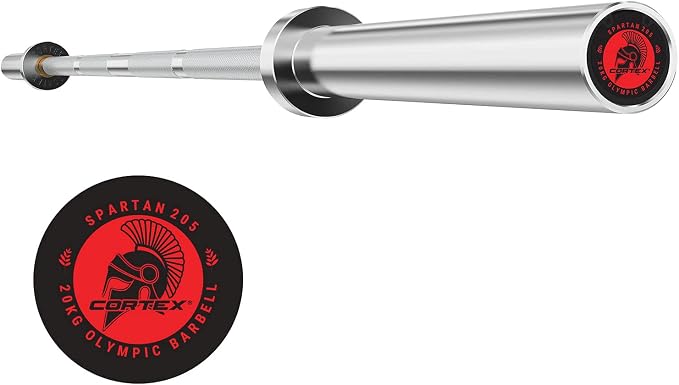 Cortex - SPARTAN205 7ft Olympic Barbell (Hard Chrome) with Lockjaw Collars - 20kg