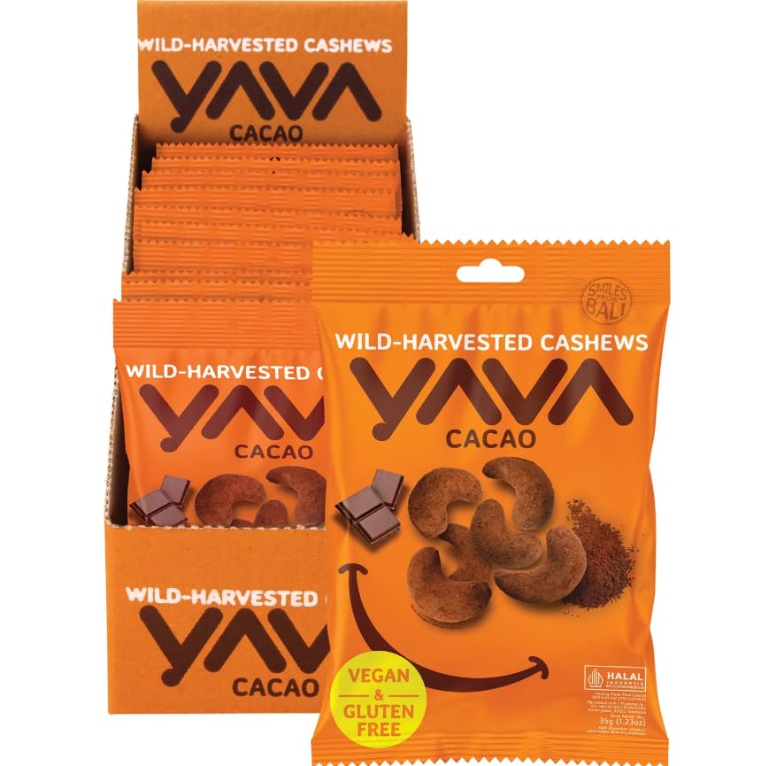 YAVA Wild Harvested Cashews Cacao - 10x35g