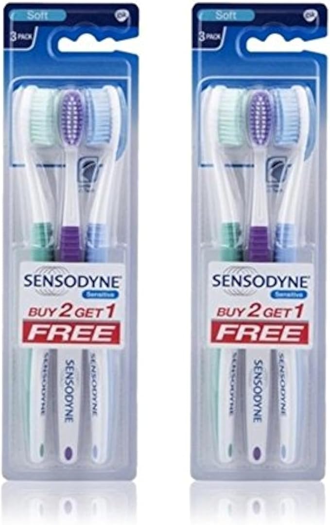Sensodyne Sensitive Soft Toothbrush for Teeth - Pack of 3 x 2