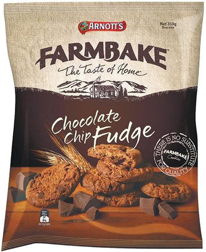 Arnotts Farmbake Chocolate Chip Fudge 350g