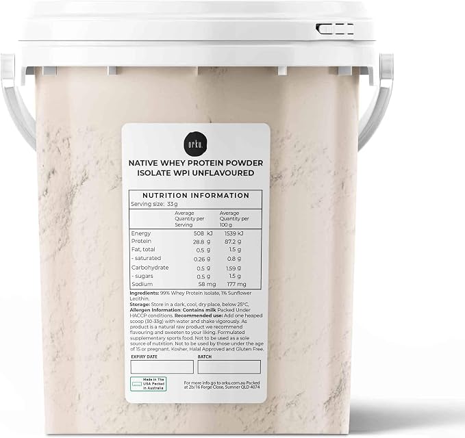 500g Native Unflavoured Whey Protein Isolate Powder - Shake WPI Supplement Tub