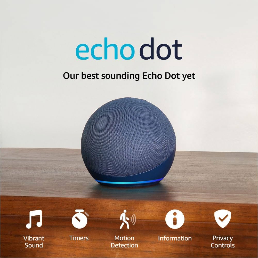 Amazon Echo Dot (5th Gen) Smart Speaker with Alexa - Deep Sea Blue