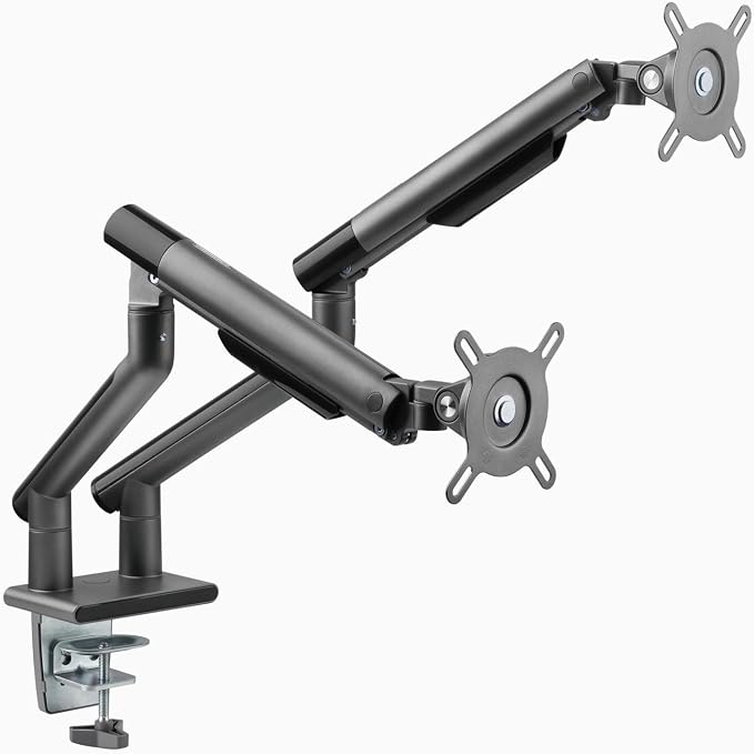 Desky Dual Slim Aluminium Monitor Arm Space Grey