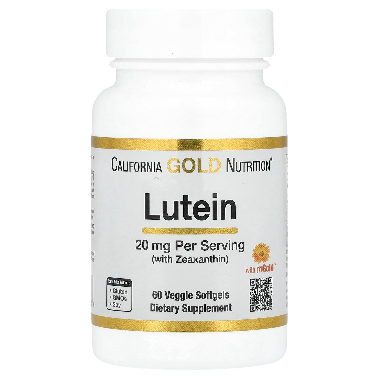 California Gold Nutrition, Lutein With Zeaxanthin, 20 mg, 60 Veggie Softgels