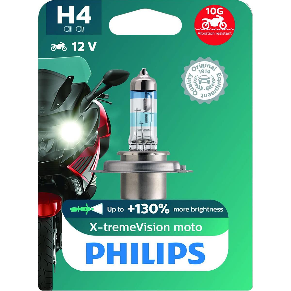 Halogen Bulb Philips X-tremeVision Moto 12V H4 60/55W
