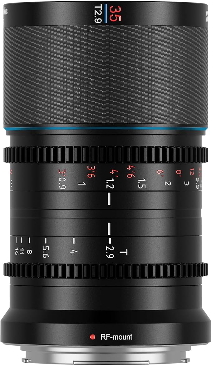Sirui 35mm T2.9 1.6x Carbon Fiber Anamorphic Lens For Canon RF Mount (Neutral Flare)