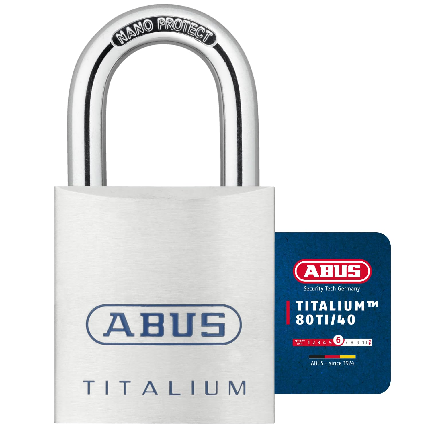ABUS 80ti/40 40mm Carded Titalium Padlock