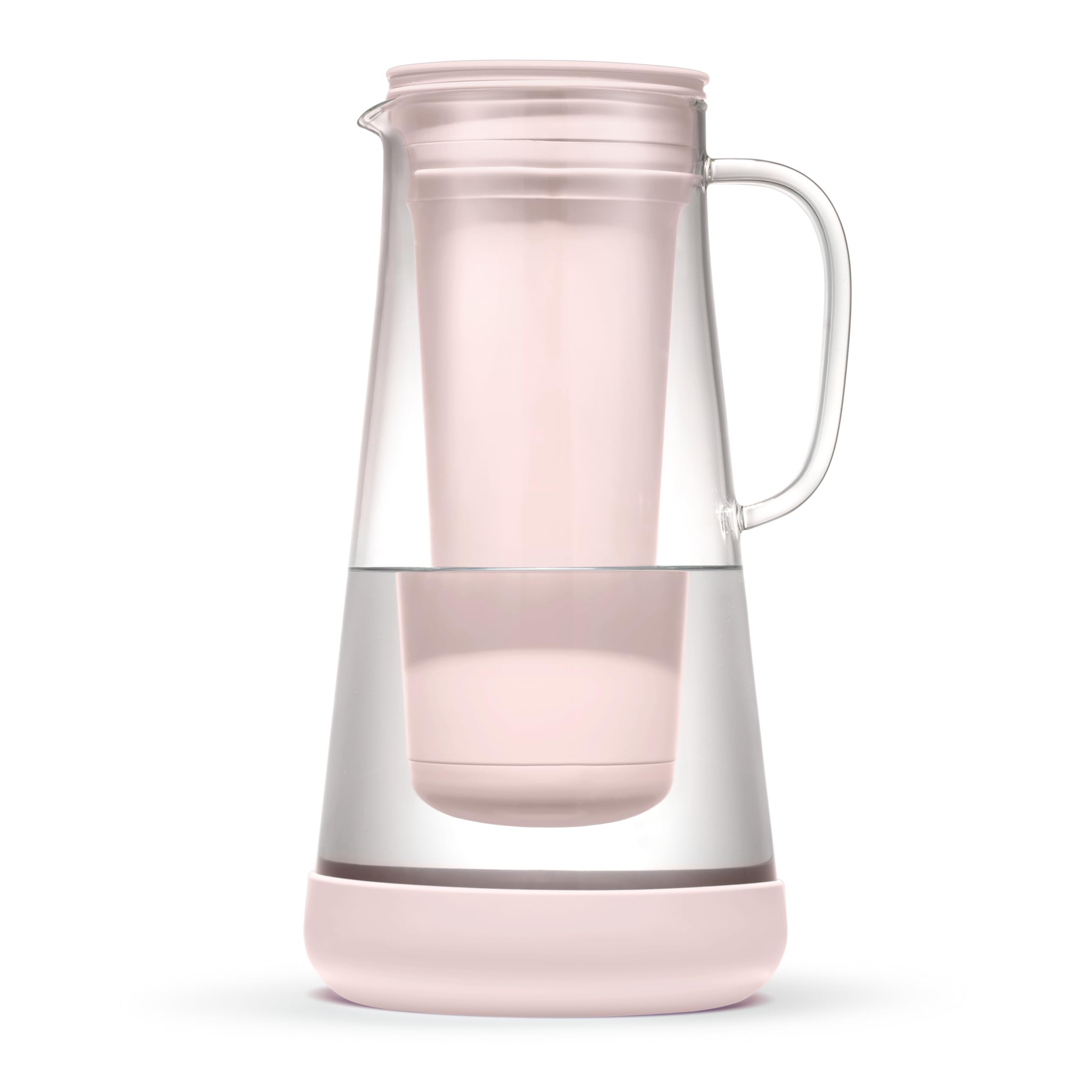 LifeStraw Home– Water Filter Pitcher, 7-Cup, Glass with Silicone Base, Pink Bubble, for Everyday Protection Against Bacteria, Parasites, Microplastics