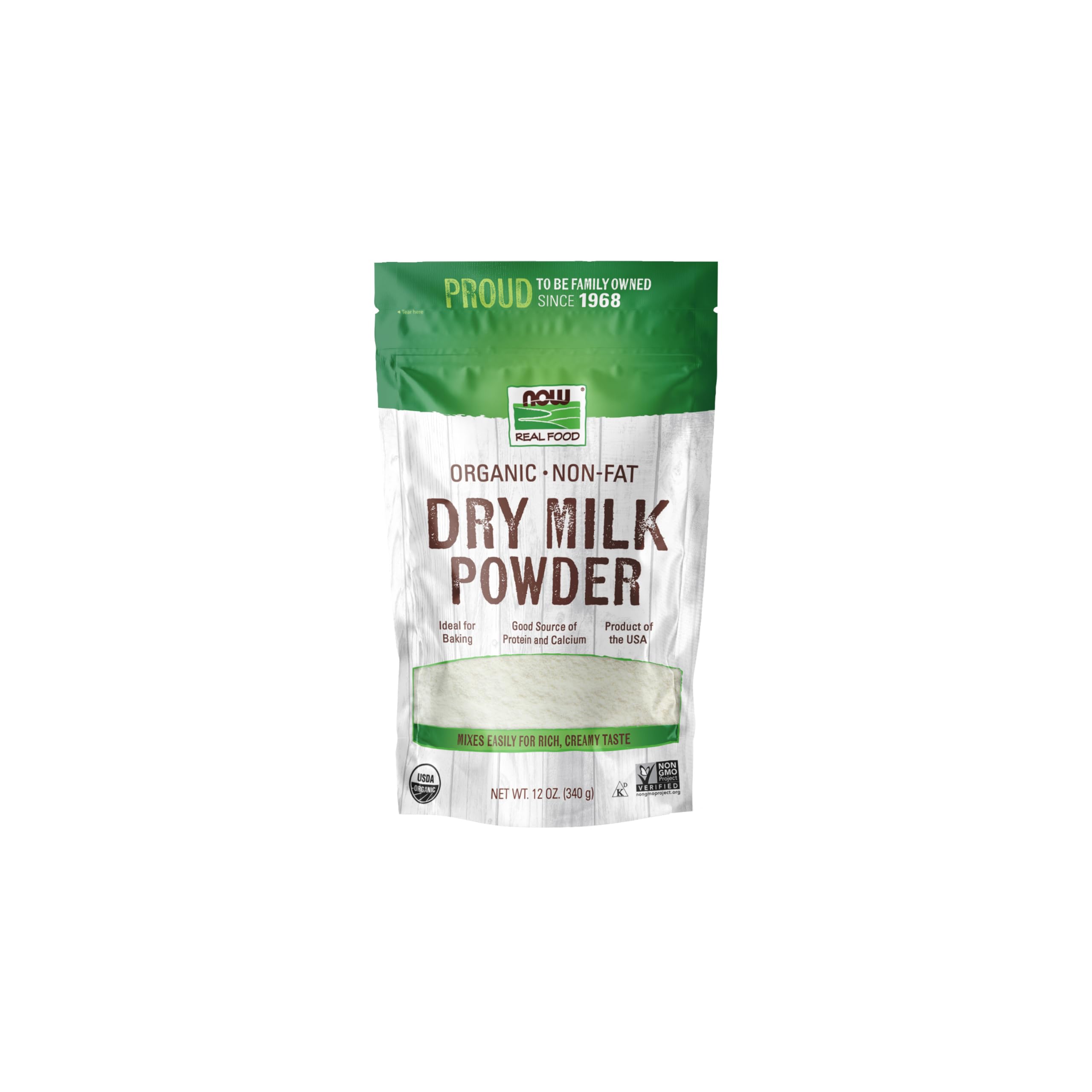 Now Foods Non Fat Dry Milk Powder - 12 oz pouch