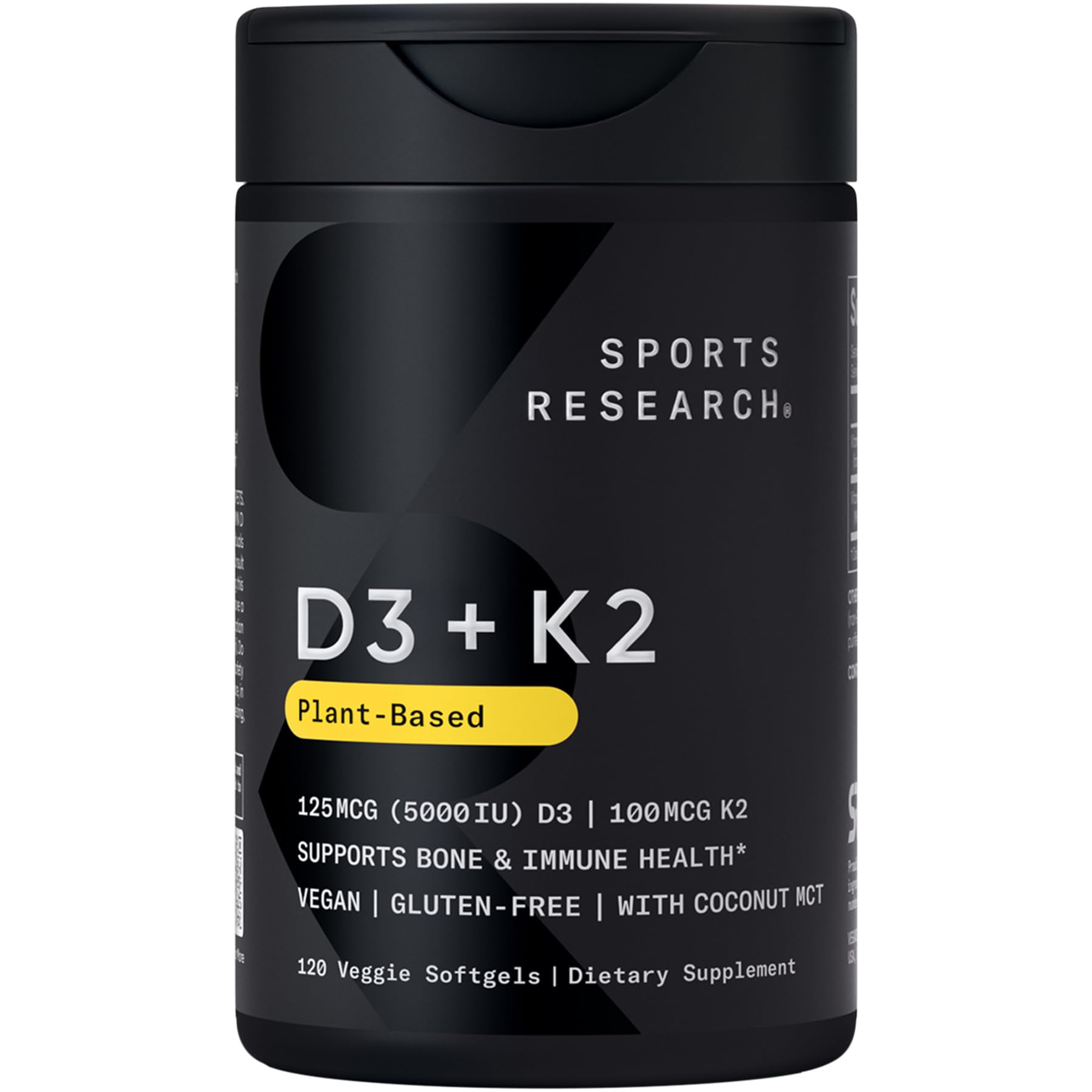 Sports Research Vitamin K2 + D3 60 Veggie Softgels