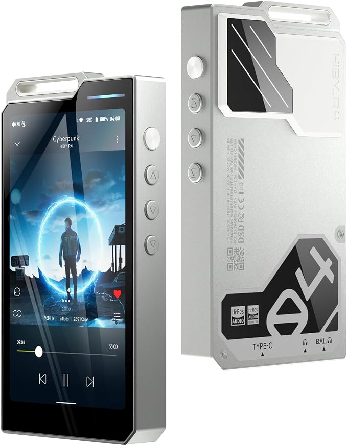 HiBy R4 Digital Audio Player, Silver (White) by Addicted To Audio