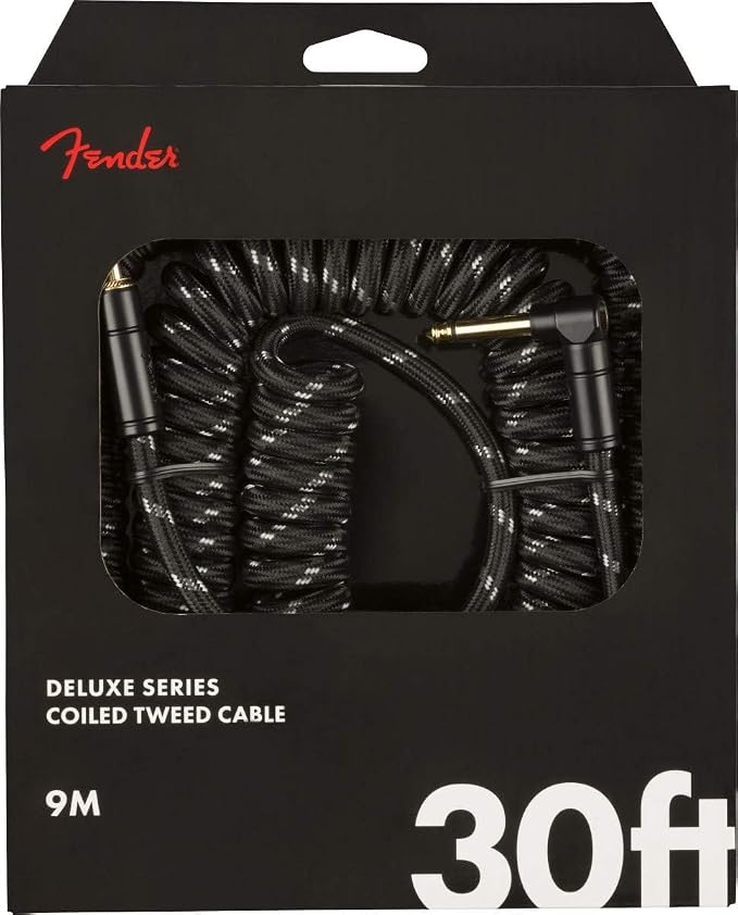 Fender Deluxe Coil Cable 30' Black Tweed