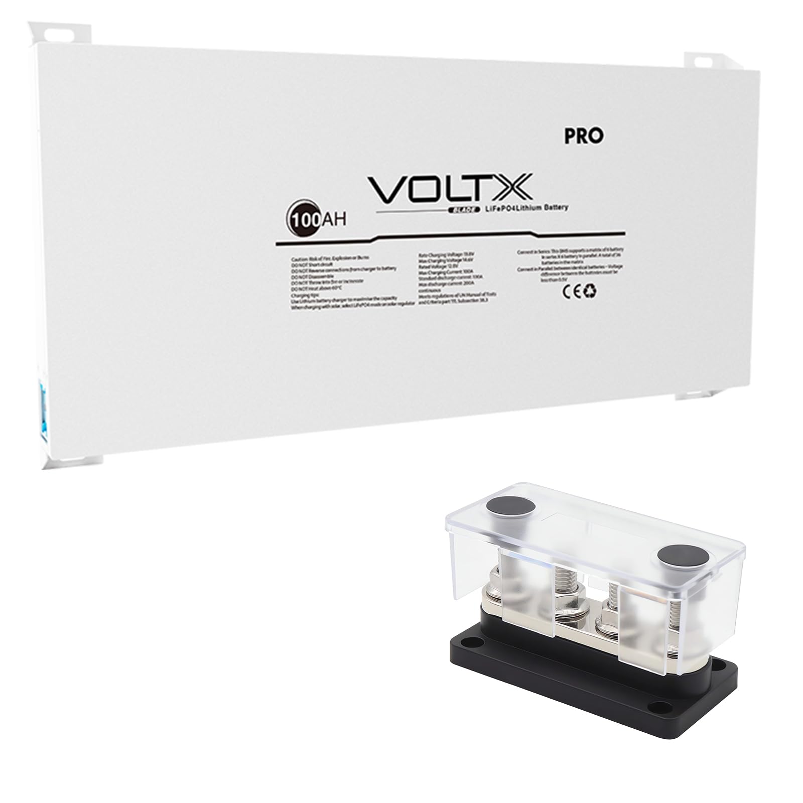 VoltX 12V 100Ah Lithium Battery Lifepo4 Plus Built-in Bms Easy Storage Blade Super Slim - by Outbax