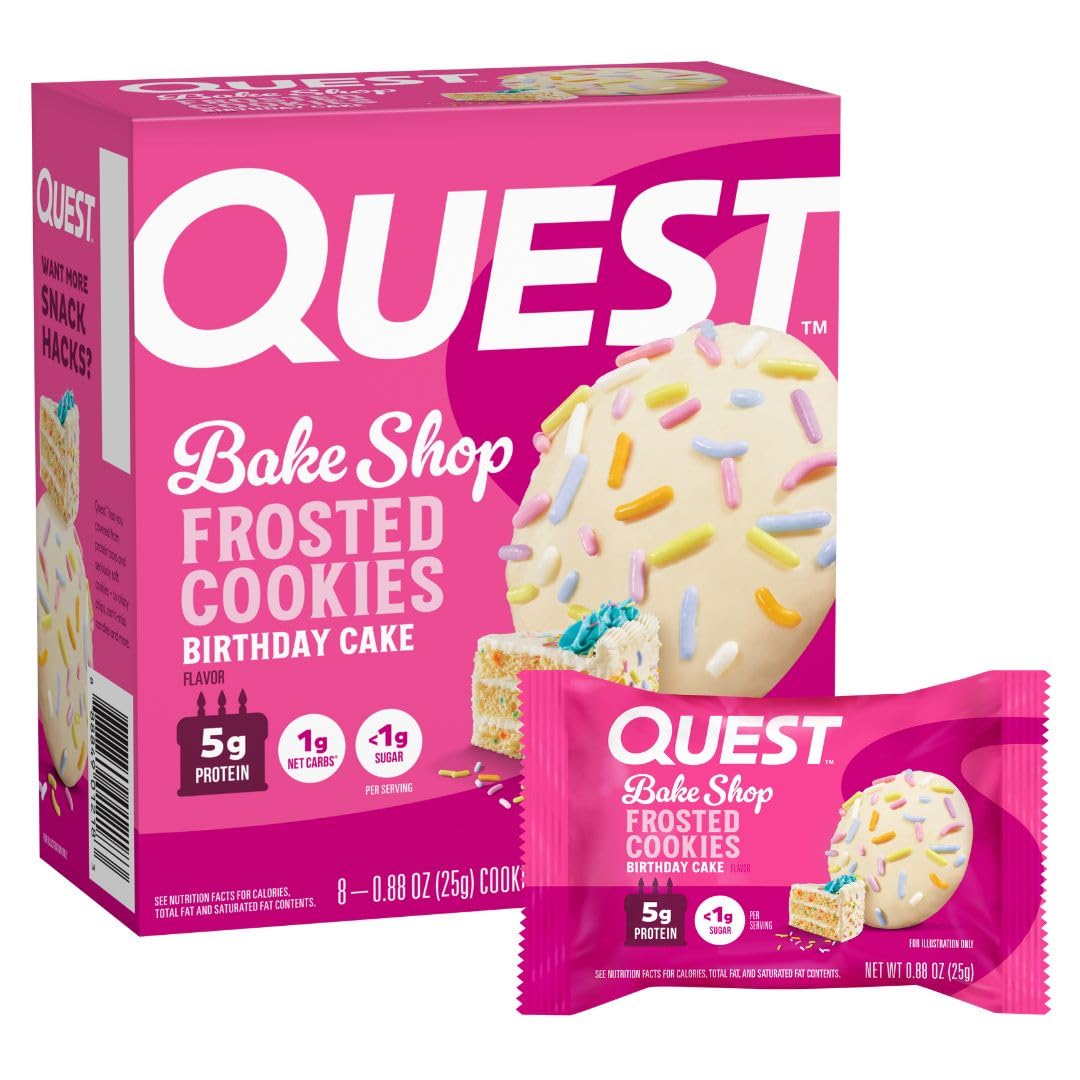 Quest Nutrition Birthday Cake Frosted Cookies, 8 Count