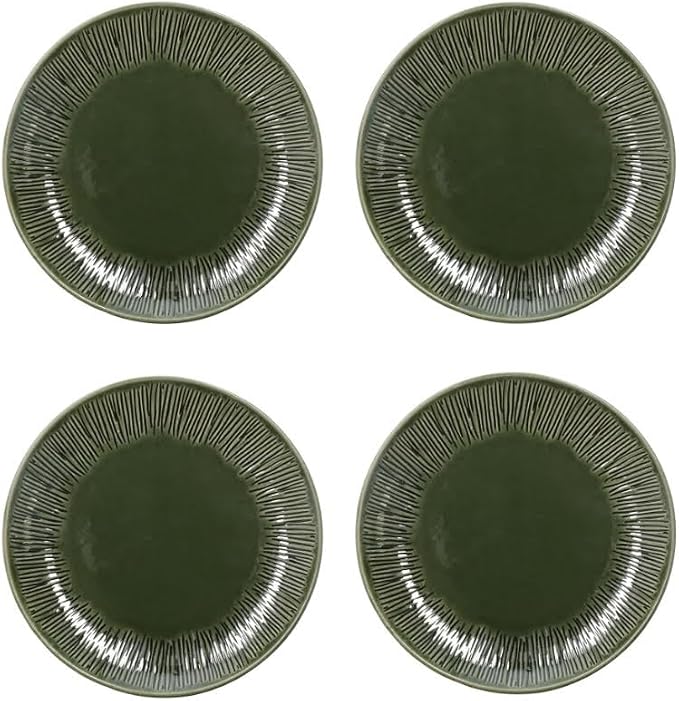 Mikasa Jardin 4 Piece Stoneware Side Plate Set 21.5cm Green