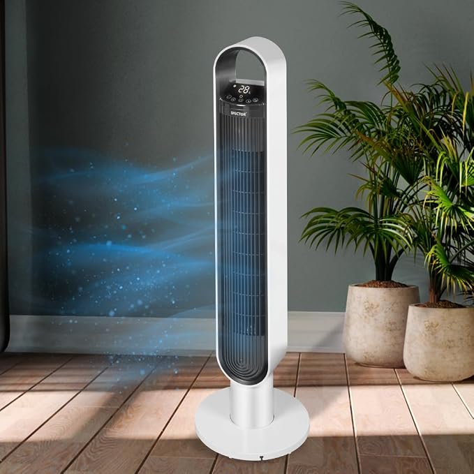 Spector Tower Fan Portable Oscillating Remote Control LED Display Timer Ionizer