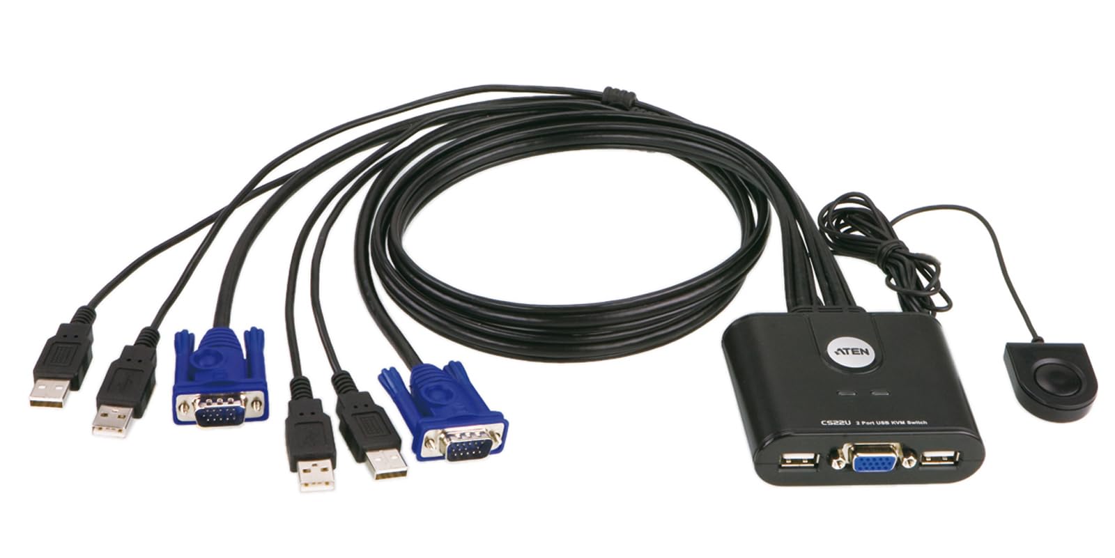 Aten 2 Port USB VGA Cable KVM Switch