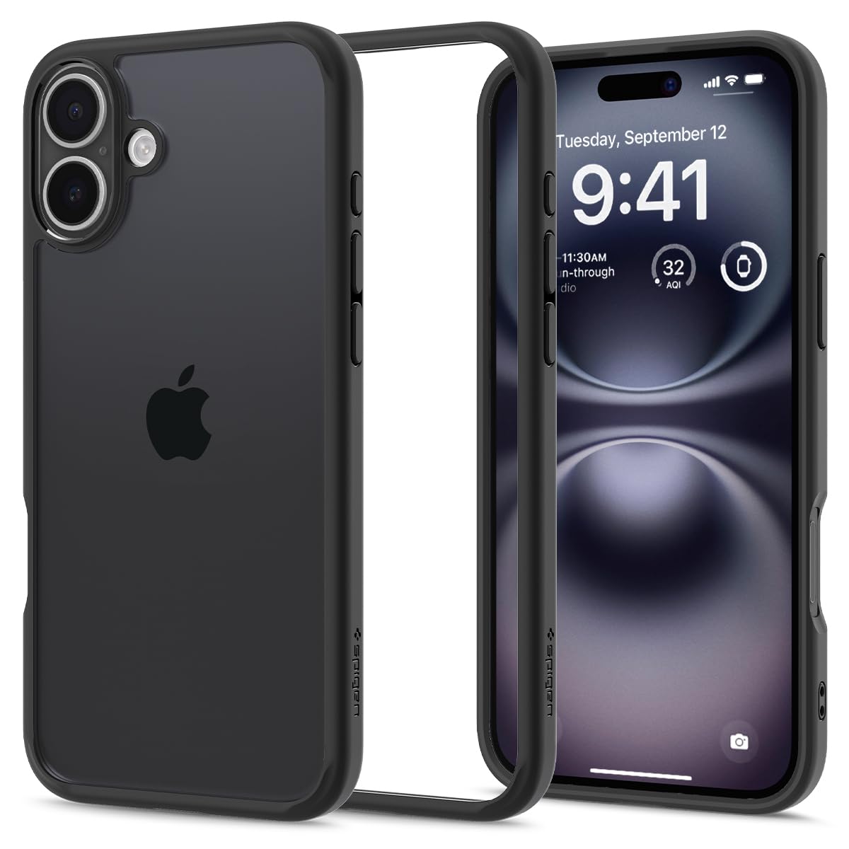 SPIGEN Ultra Hybrid for iPhone 16 Case [Colour:Black]