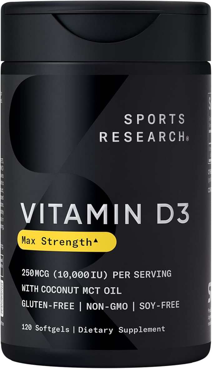 Sports Research, Vitamin D3, 250 mcg (10,000 IU), 120 Softgels