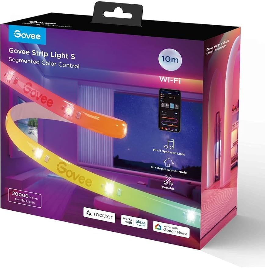 Govee Home Garden Patio Smart Outdoor RGB LED Strip Light Pro Waterproof 10m
