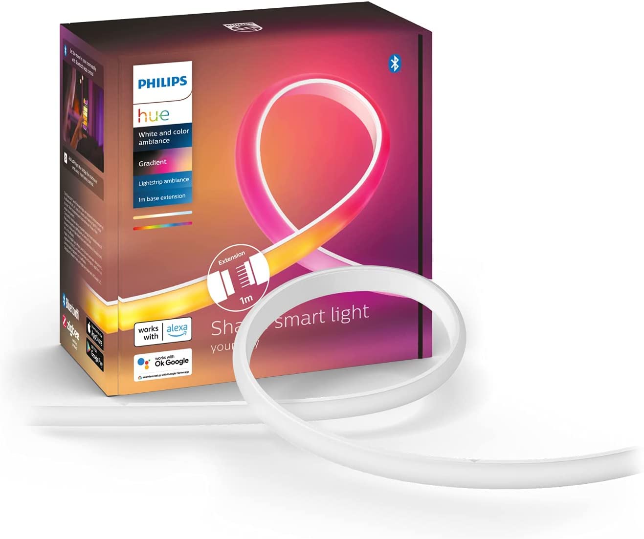 Philips Hue Gradient Ambiance Lightstrip - 1m Extension