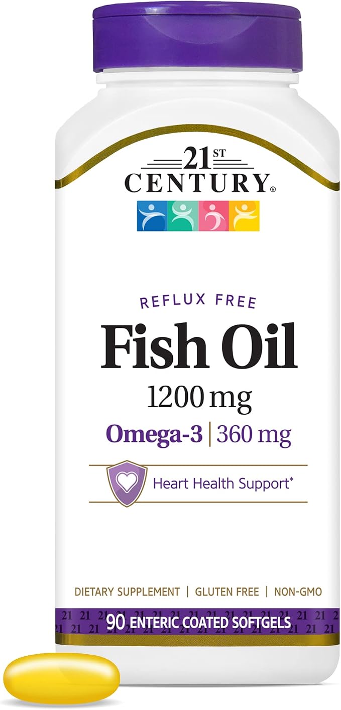 21st Century Fish Oil 1200 MG Enteric Coated Softgels 90-Count