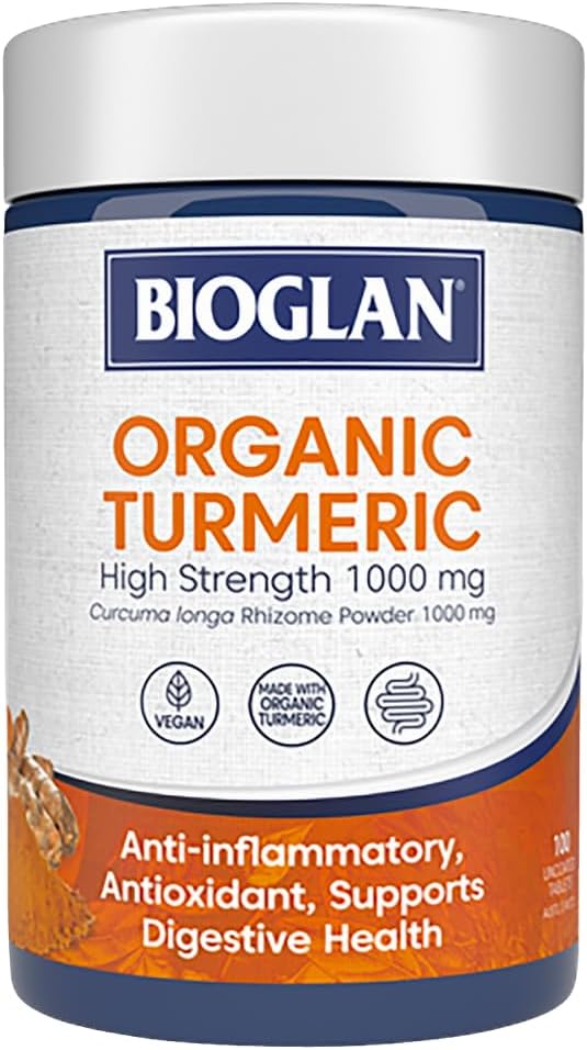 Bioglan Organic Turmeric 1000mg 100 Tablets