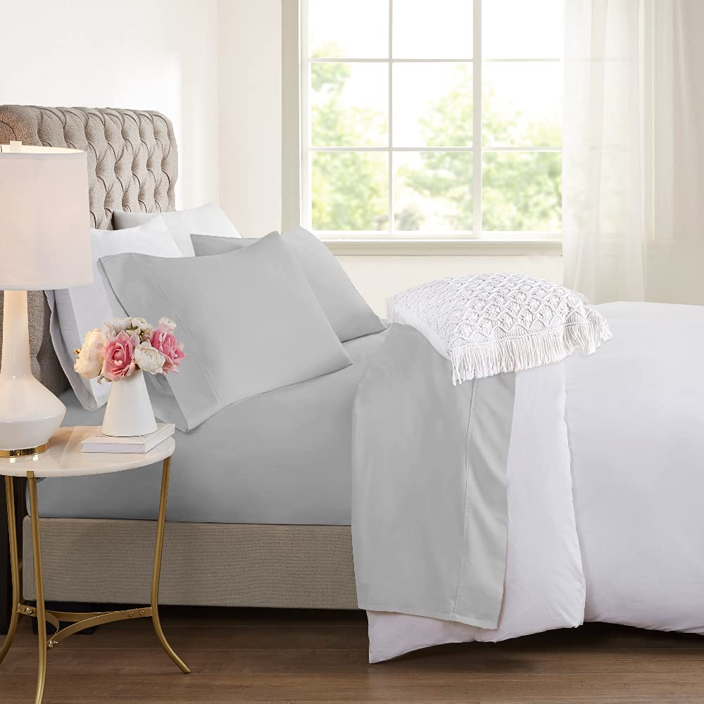 Dreamfields 2000TC Cooling Bamboo Sheet Set, King, Silver