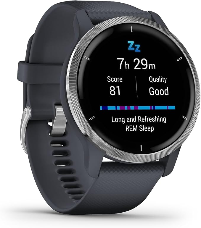 Garmin Venu 2 Sports Watch (Silver/Granite Blue)