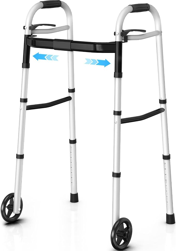 Altus Lightweight Aluminium Folding Walking Frame Adjustable Height Mobility Walker for Seniors