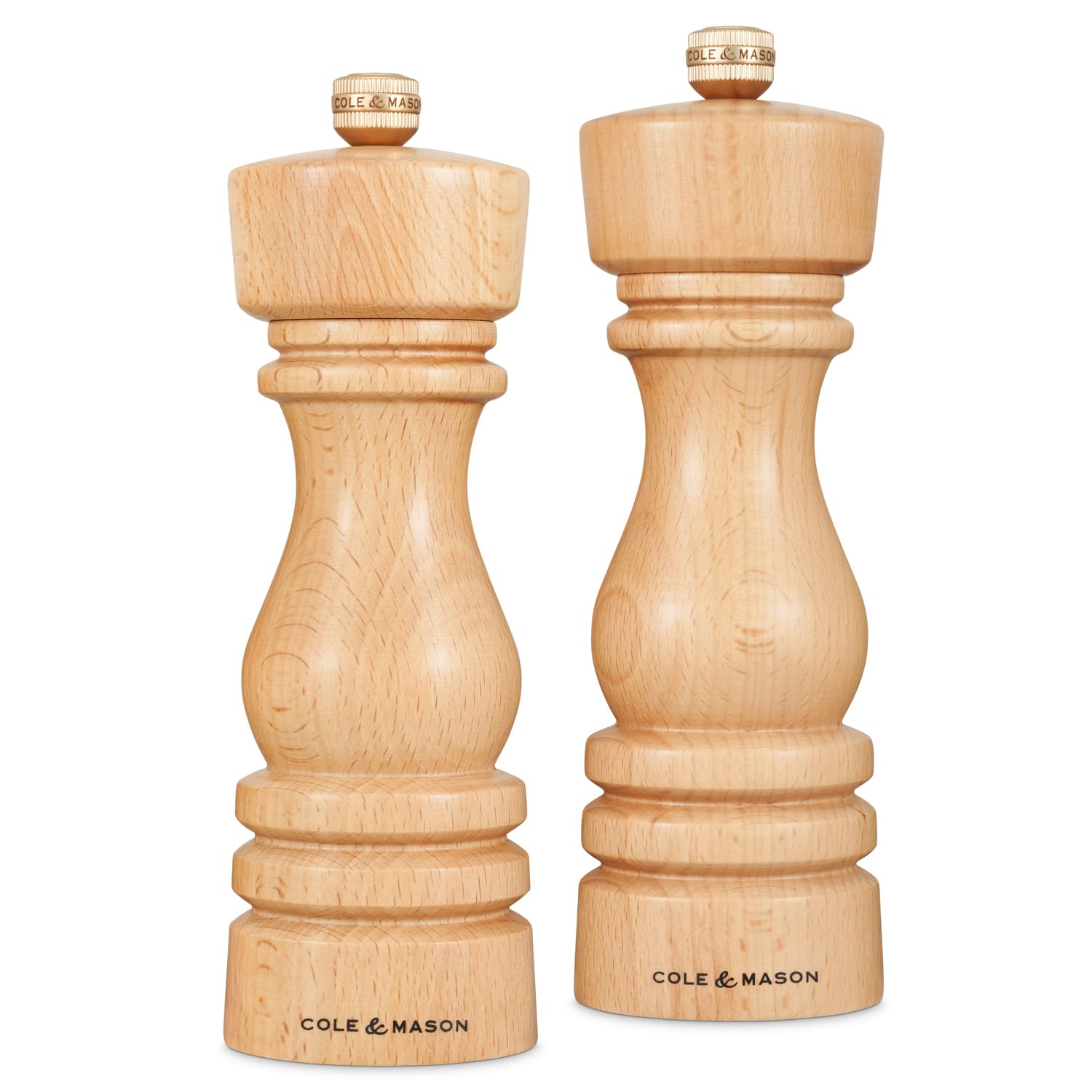 Cole & Mason - London Natural Beech 18cm Salt and Pepper Grinder Set