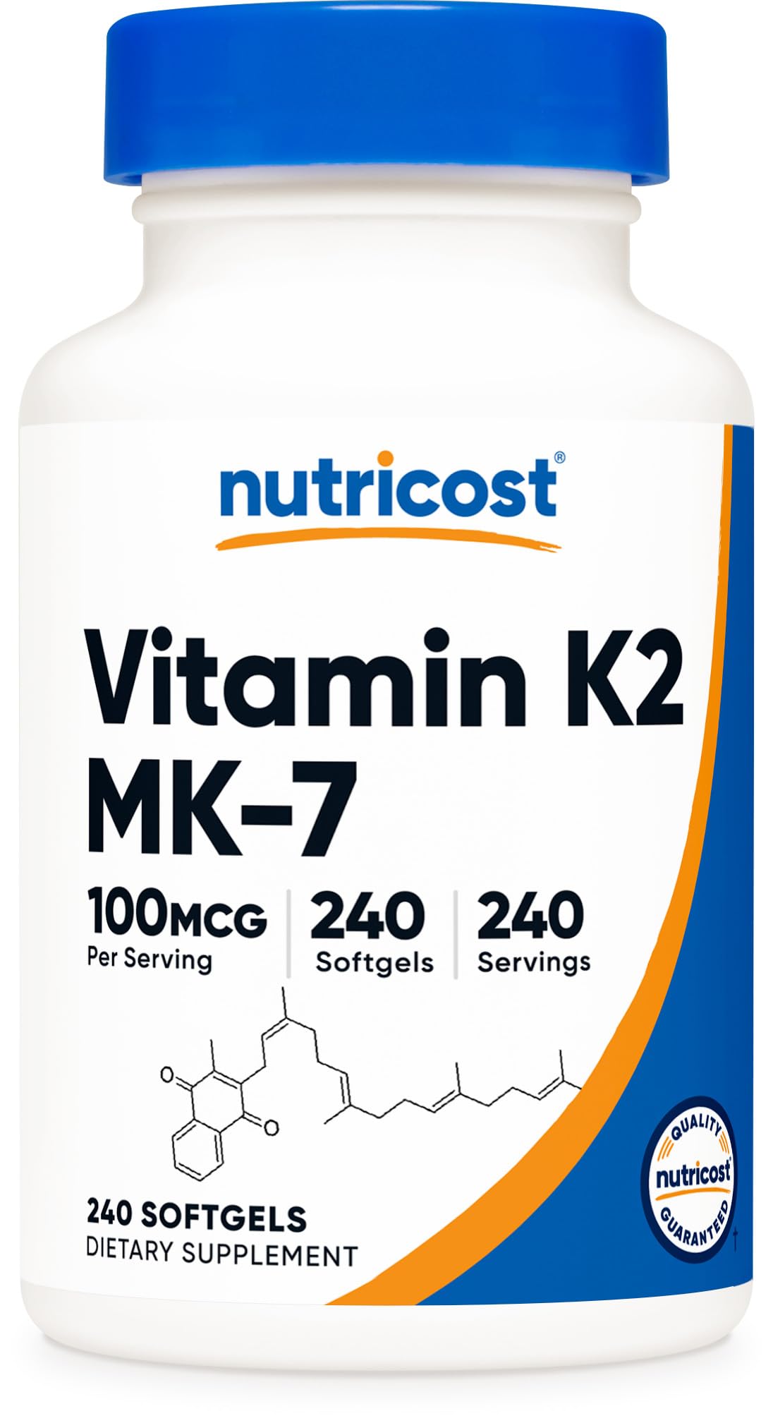 Nutricost, Vitamin K2 MK-7 Softgels, 100 mcg, 240 Count