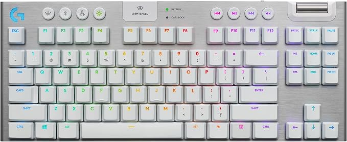 Logitech G915 TKL Lightspeed Wireless RGB Mechanical Gaming Keyboard - White (Tactile)