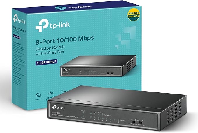 TP-Link TL-SF1008LP 8-Port 10/100Mbps Desktop Switch With 4-Port PoE