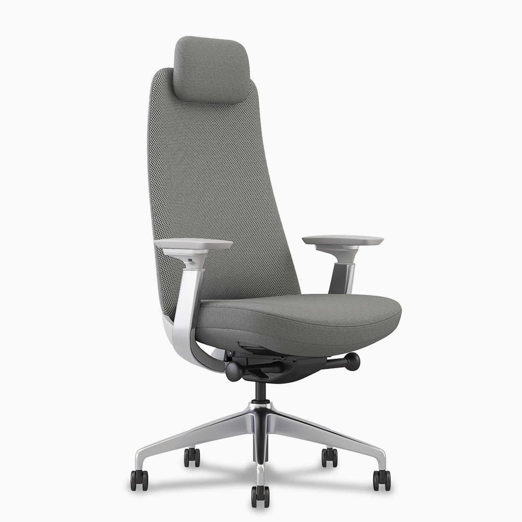 Desky Pinnacle Executive Office Chair Light Grey / Polished Aluminium