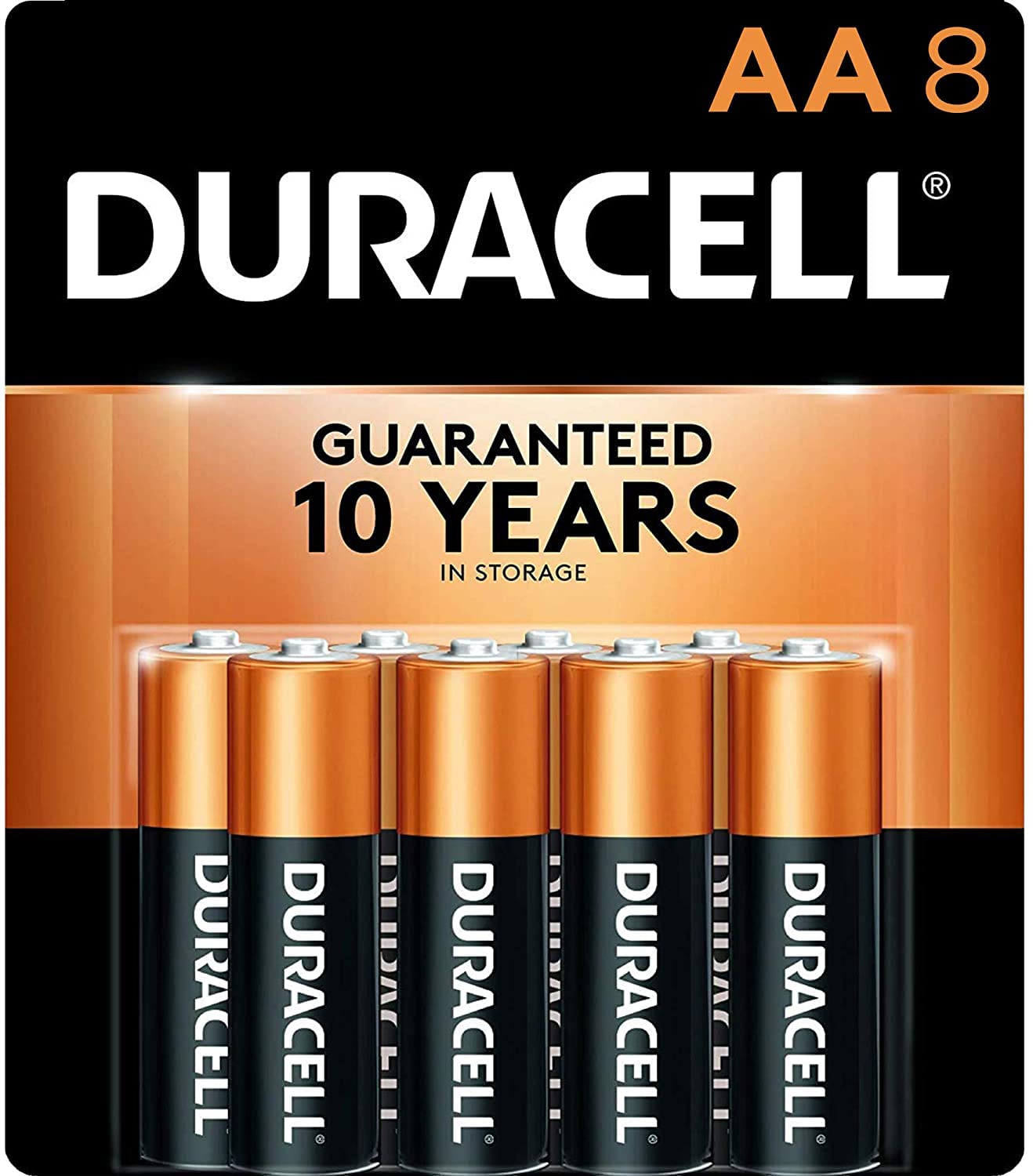 Duracell Batteries, Alkaline, AA, 1.5 V - 8 batteries