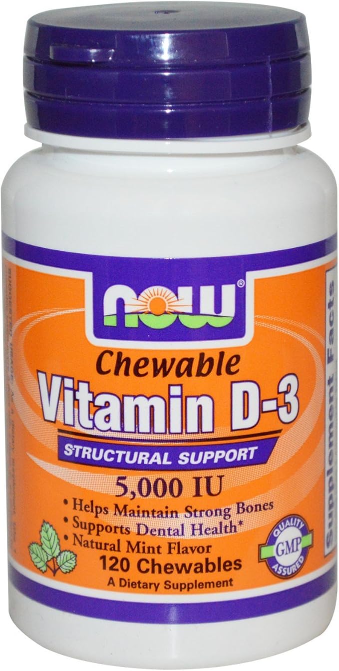 Now Foods Vitamin D-3 5000 IU Chewable 120 Chewables