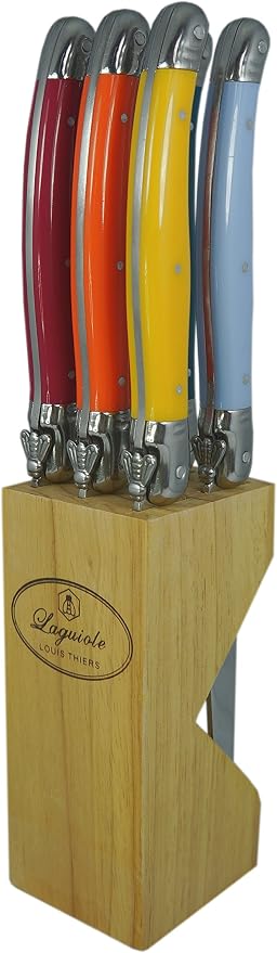 Laguiole Louis Thiers 6-Piece Steak Knife Set in Timber Block
