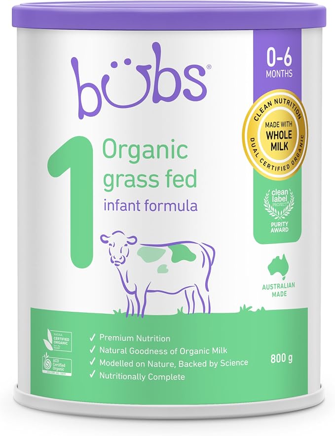 Bubs Organic Grass FED Infant Formula Stage 1 800g