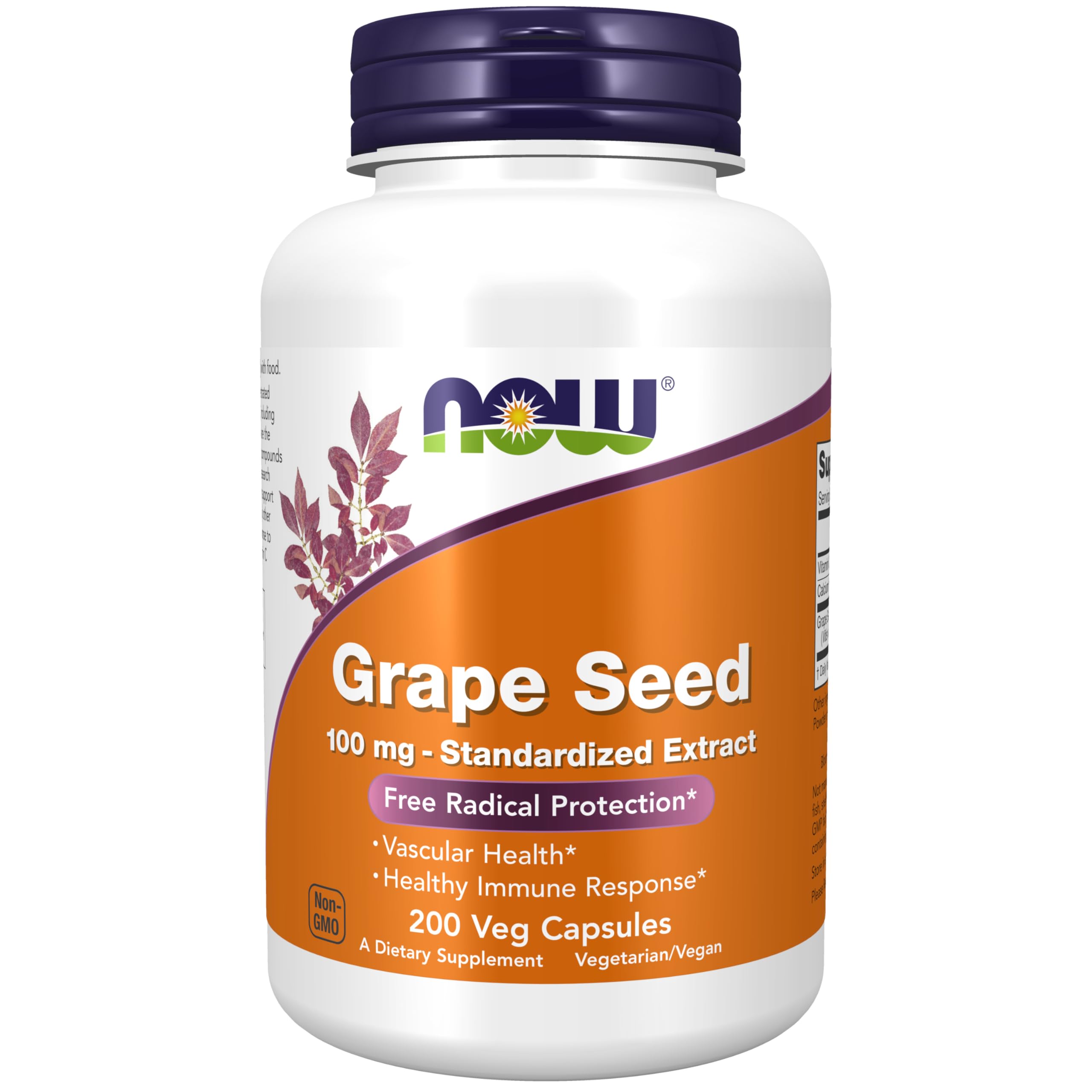 Now Foods Grape Seed 100 MG Capsules 200