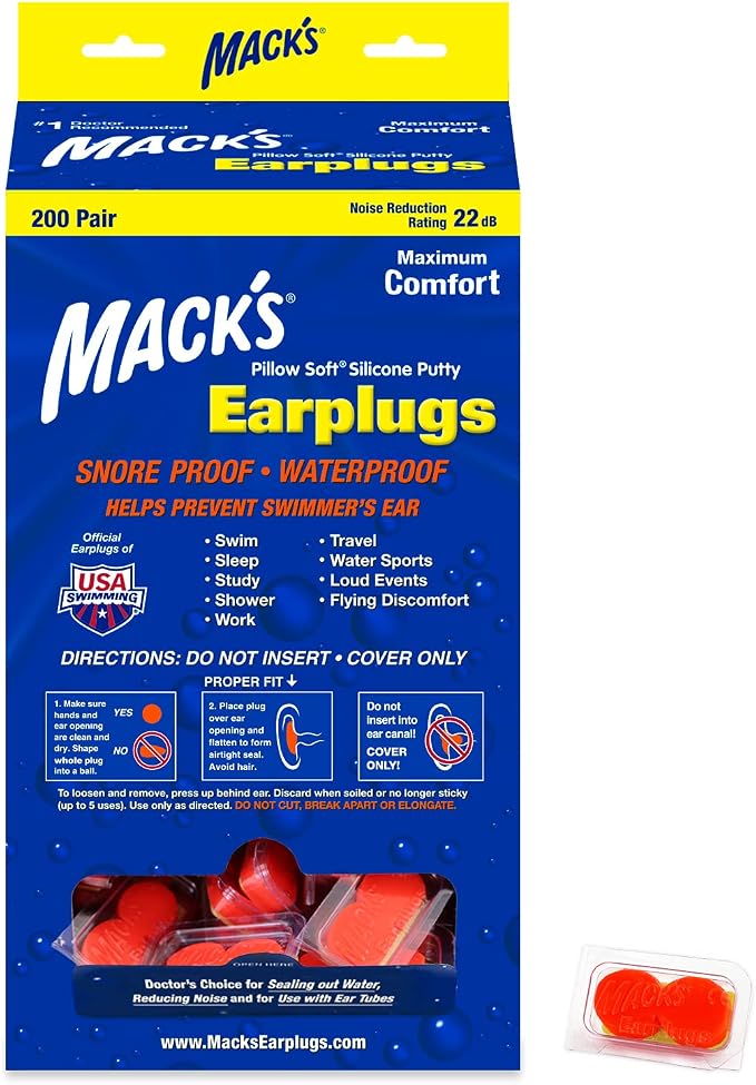 Mack's Pillow Soft Silicone Earplugs - 200 Pair Dispenser - The Origin