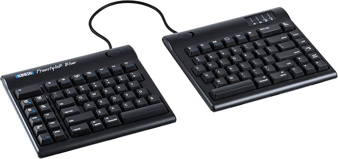 Kinesis Freestyle2 Blue Wireless Ergonomic Keyboard For PC (9" Separation)