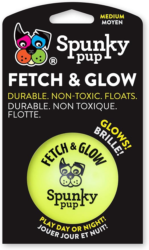 Spunky Pup Fetch & Glow Ball Dog Toy - Medium