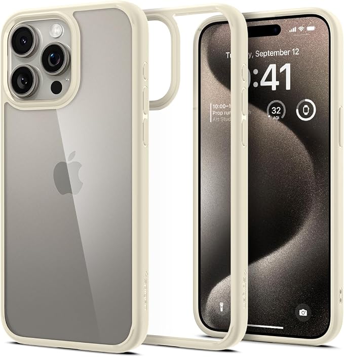 SPIGEN Ultra Hybrid Crystal Case for iPhone 15 [Colour:Mute Beige]