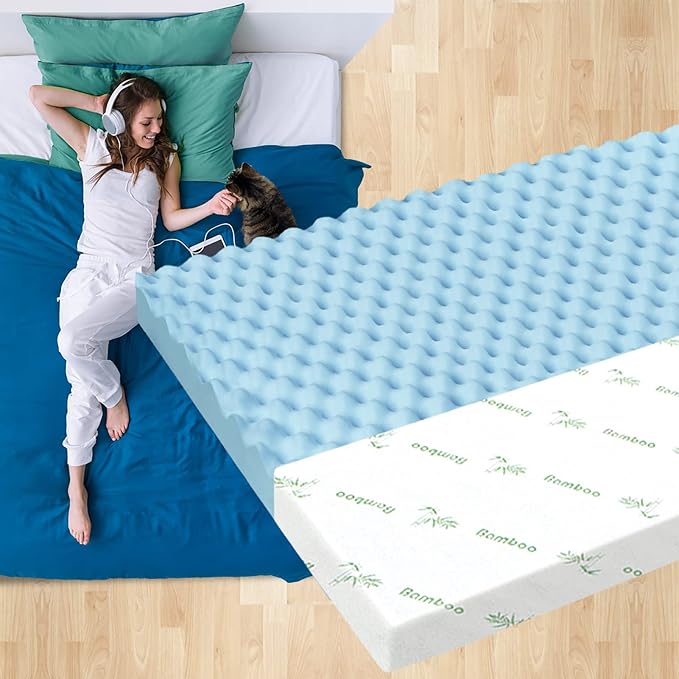 S.E.Memory Foam Topper 8cm Queen Airflow Zone Bed Mattress Cool Gel Bamboo