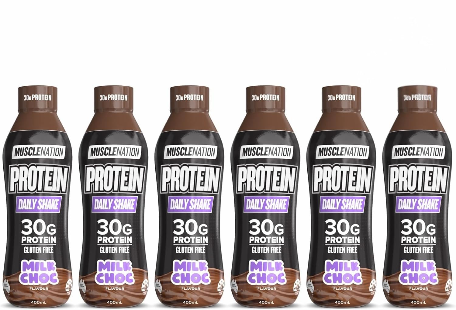 Muscle Nation 6 X Ready To Drink Protein Daily Shake Milk Chocolate 400ml