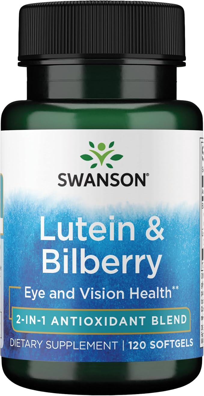 Swanson Lutein & Bilberry 120 Softgels, White