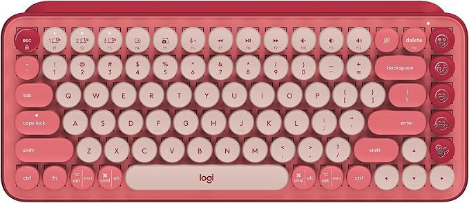 Logitech Pop Keys Wireless Mechanical Keyboard - Heartbreaker (Rose)