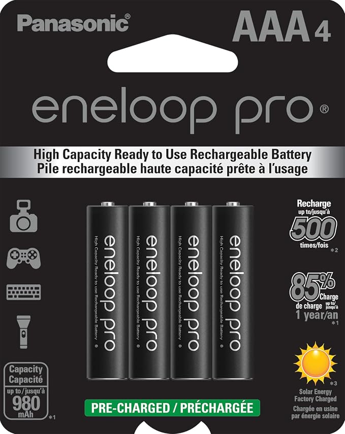 Panasonic Bk-4hcca4ba Eneloop Rechargeable XX Batteries (aaa; 4 Pk)