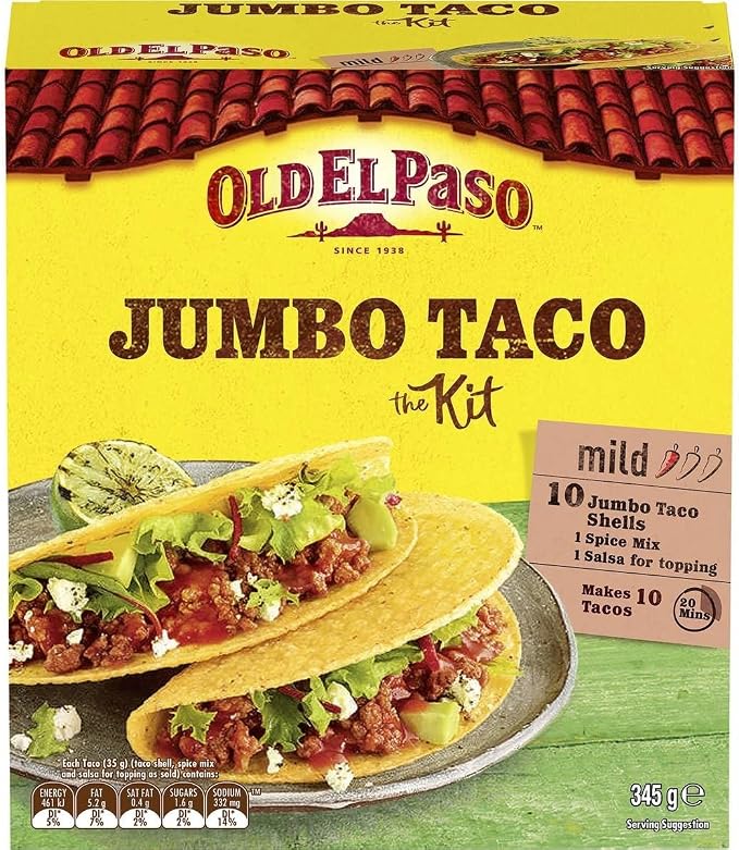 Old El Paso Jumbo Taco Kit Mild 345g